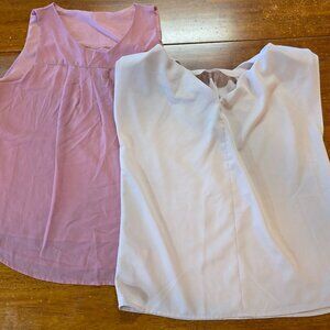 Women's Sleeveless Chiffon Blouses Lot of 2 Express and More Size Medium